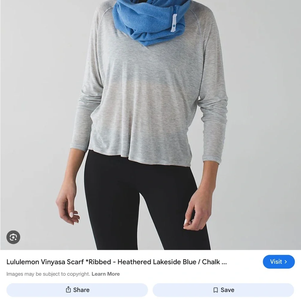 Lululemon athletica Vyniasa scarf blue logo snap button